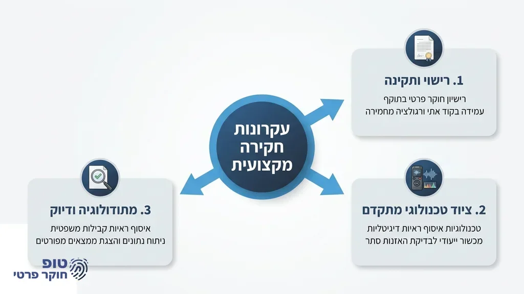 נוצר על ידי מודל בינה מלאכותית Gemini Pro תעודת חוקר פרטי מורשה וציוד חקירה מקצועי