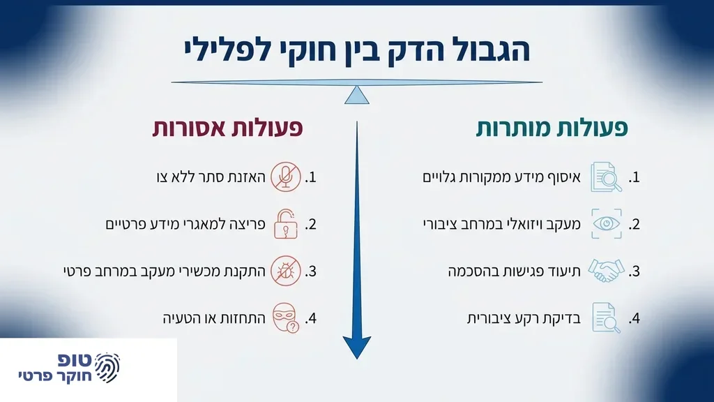 זכוכית מגדלת על מסמכים משפטיים המייצגת את הגבול החוקי של מעקב אחרי בן זוג