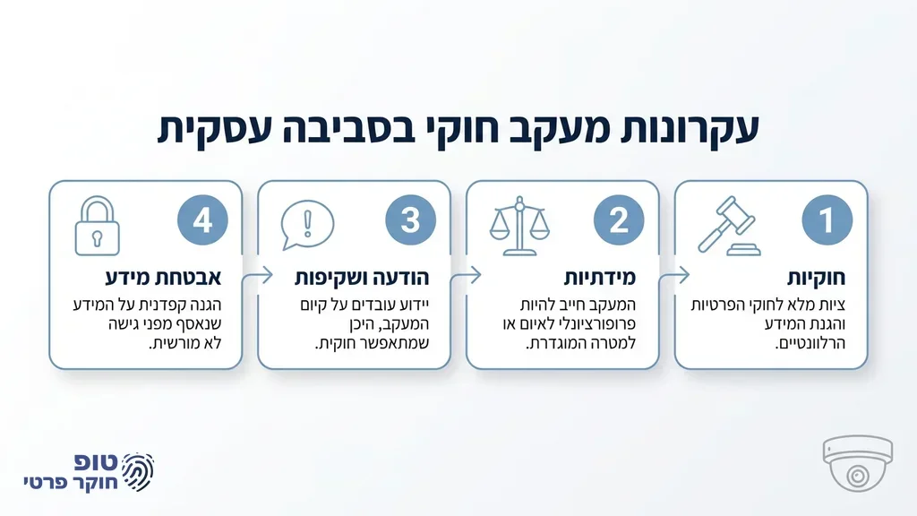 מצלמת אבטחה גלויה מותקנת במרחב משרדי ציבורי